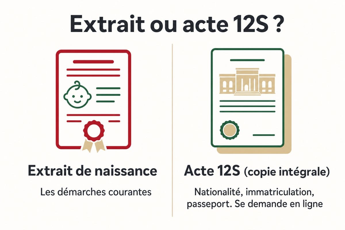 Extrait ou acte 12S ?