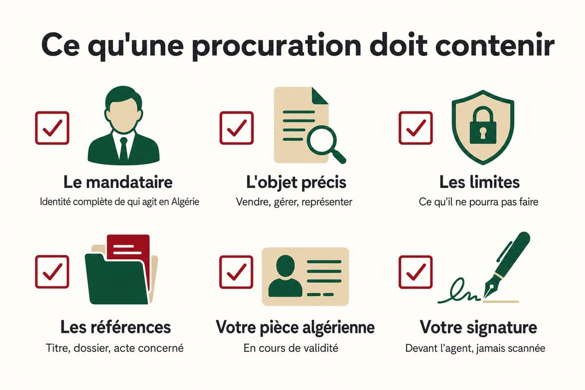 Ce qu’une procuration doit contenir